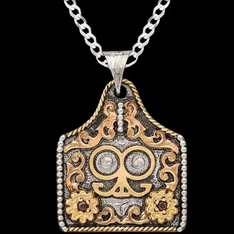 Ginger Cow Tag Necklace